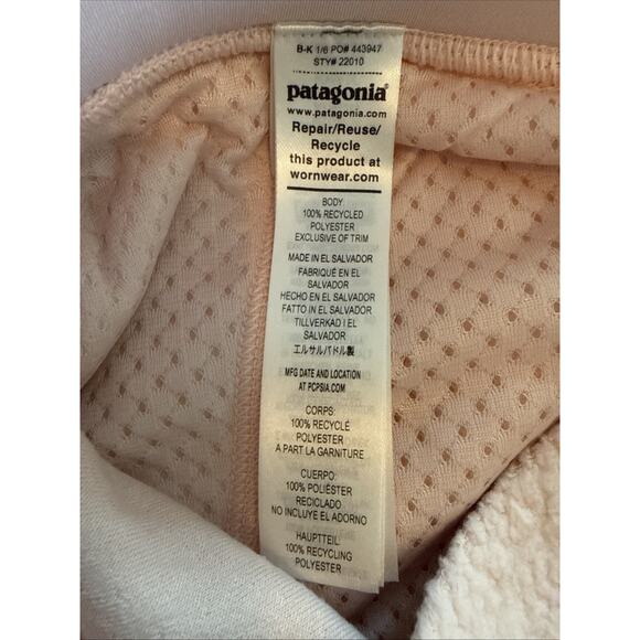 Patagonia Women Shearling Crops Relaxed Tapered Pants Cozy Fleece Lounge Pink M - Picture 4 of 9